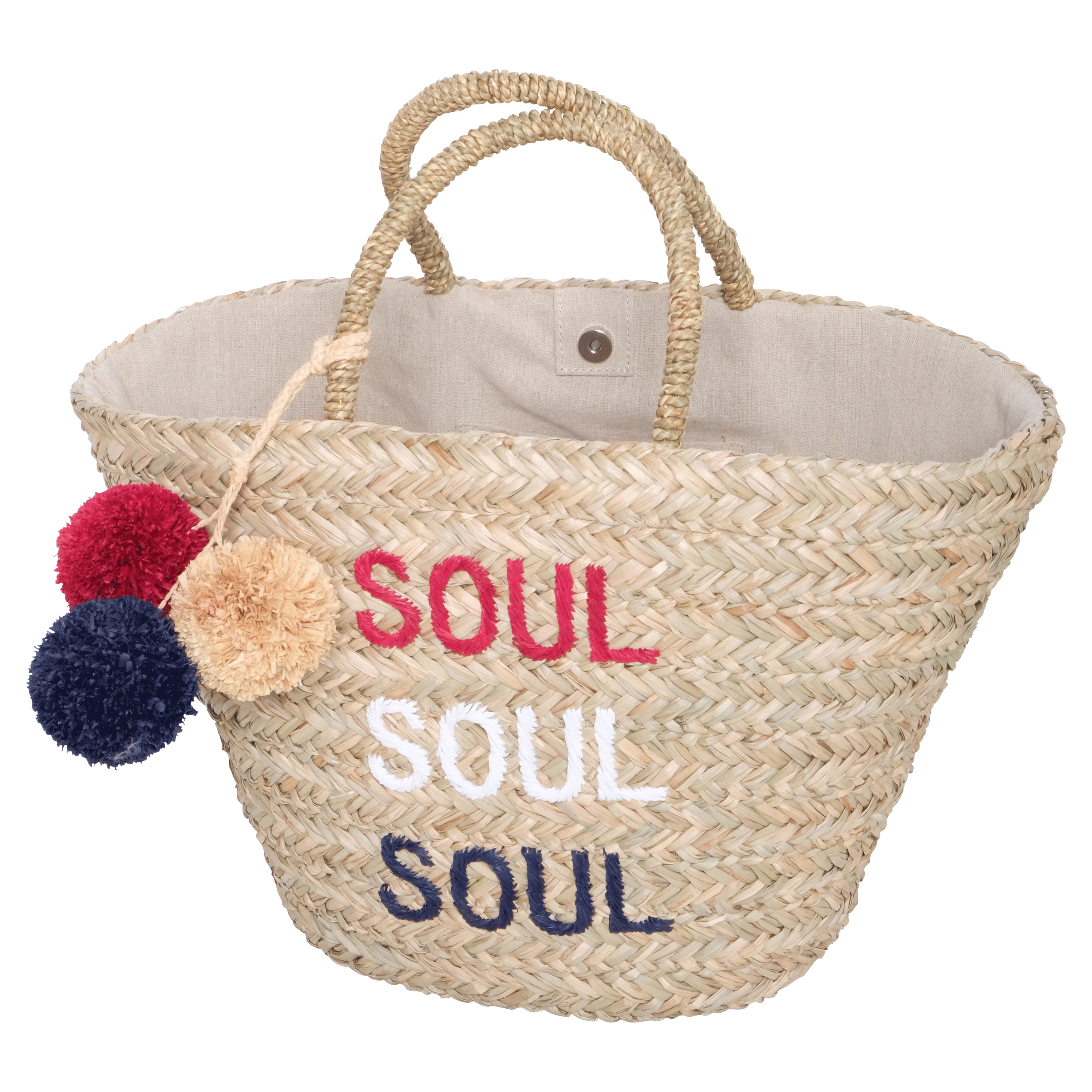 Soul Soul Soul PomPom Straw Bag - SoulCycle Shop
