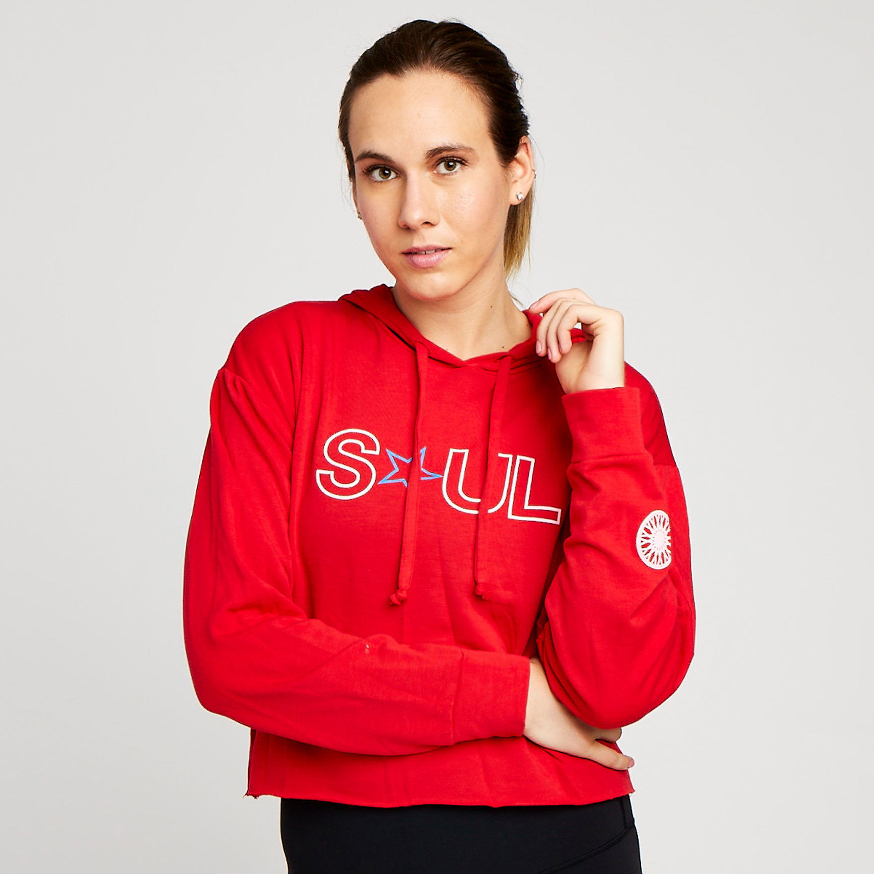 Red Cropped Hoodie - SoulCycle Shop