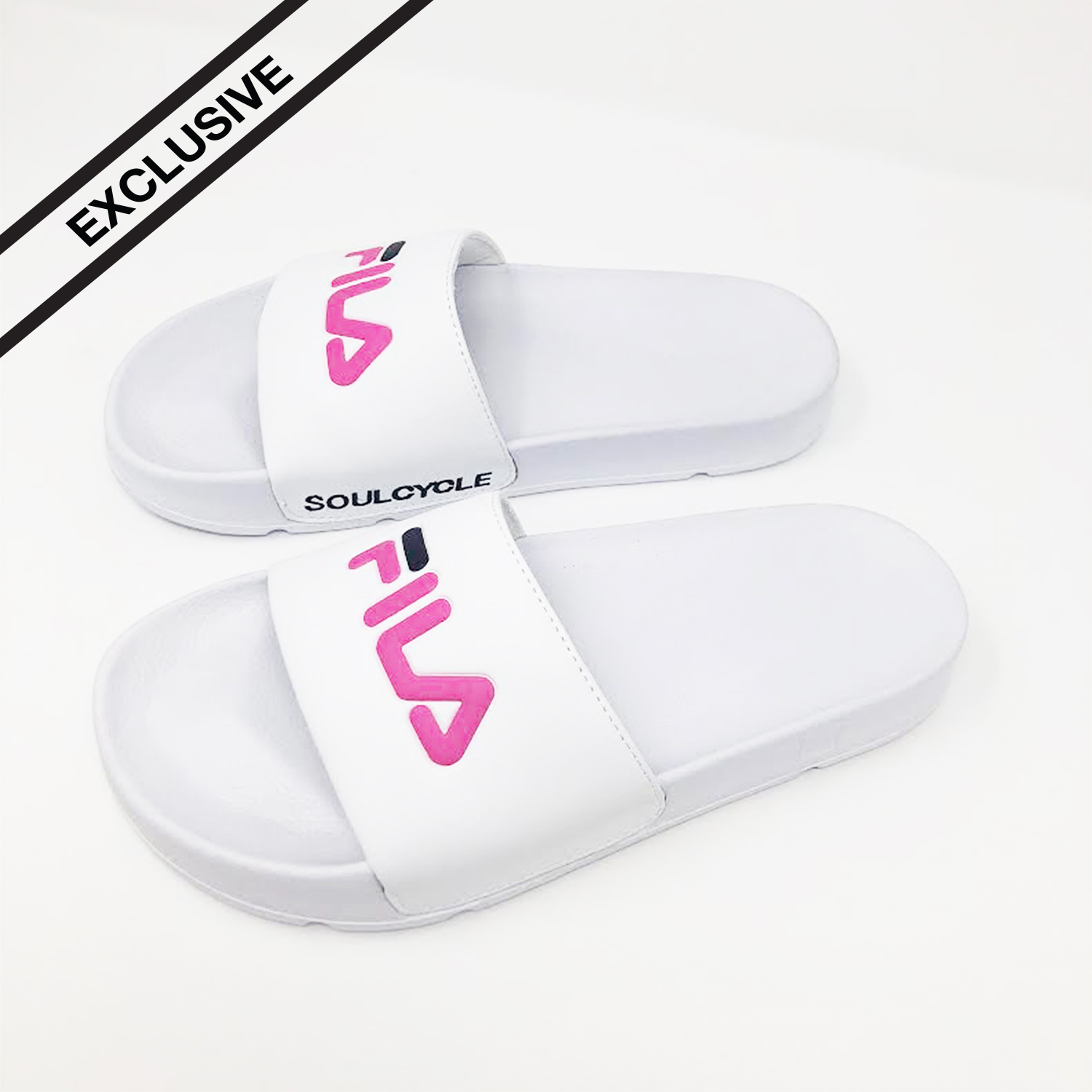 hot pink fila slides