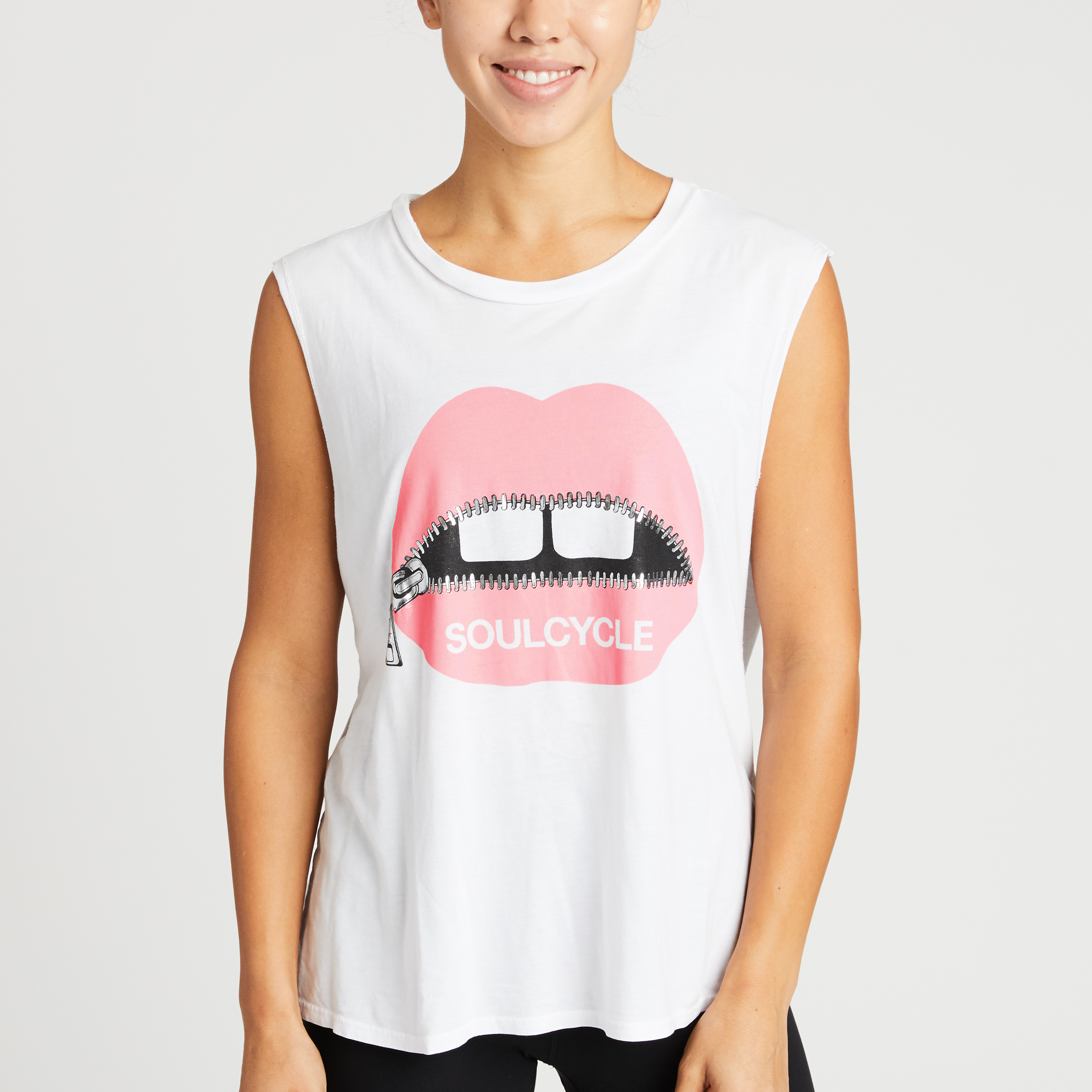 SoulCycle x Lauren Moshi Graphic Tank with Zipper Lips - SoulCycle Shop