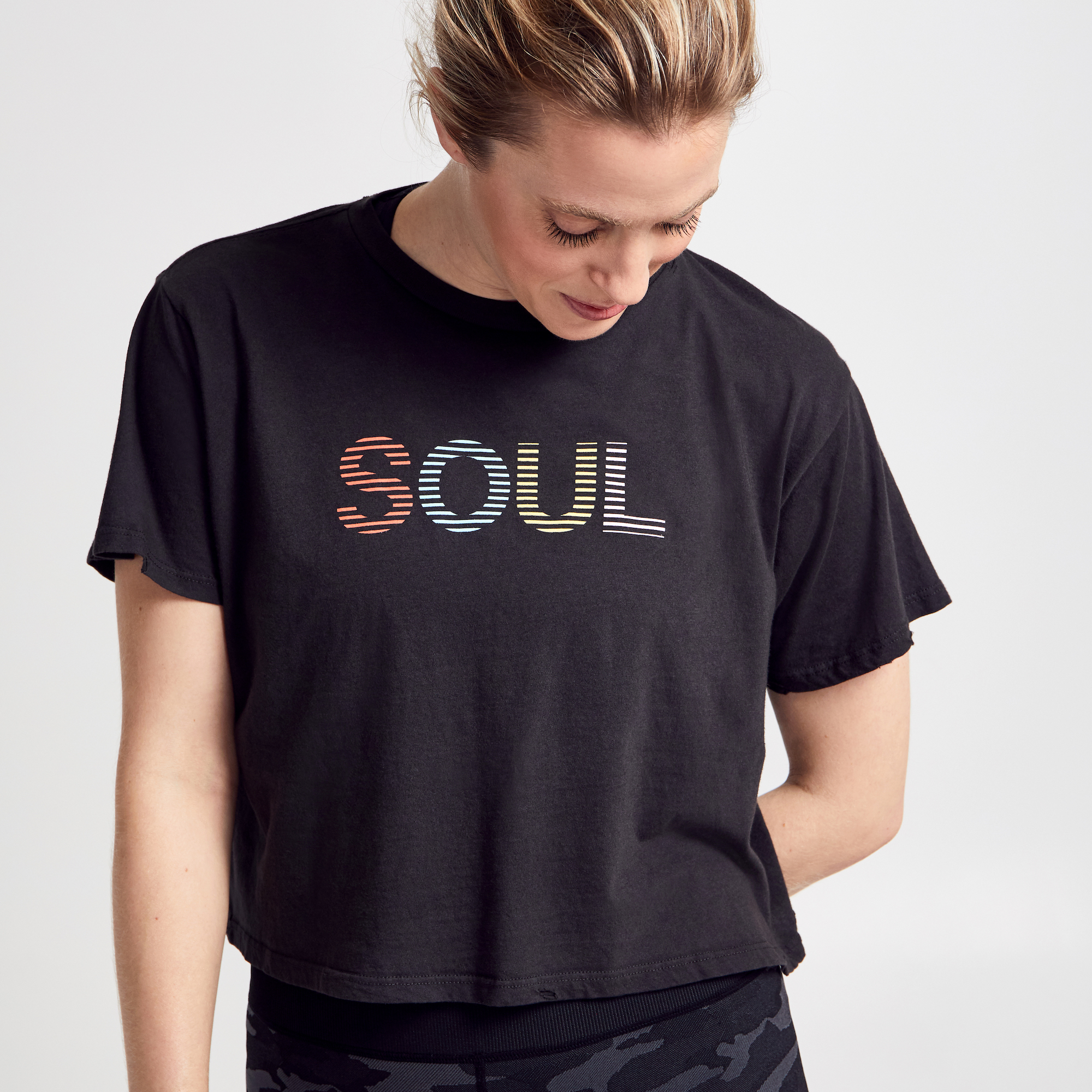 Soul by SoulCycle Short Sleeve Distressed Shirt