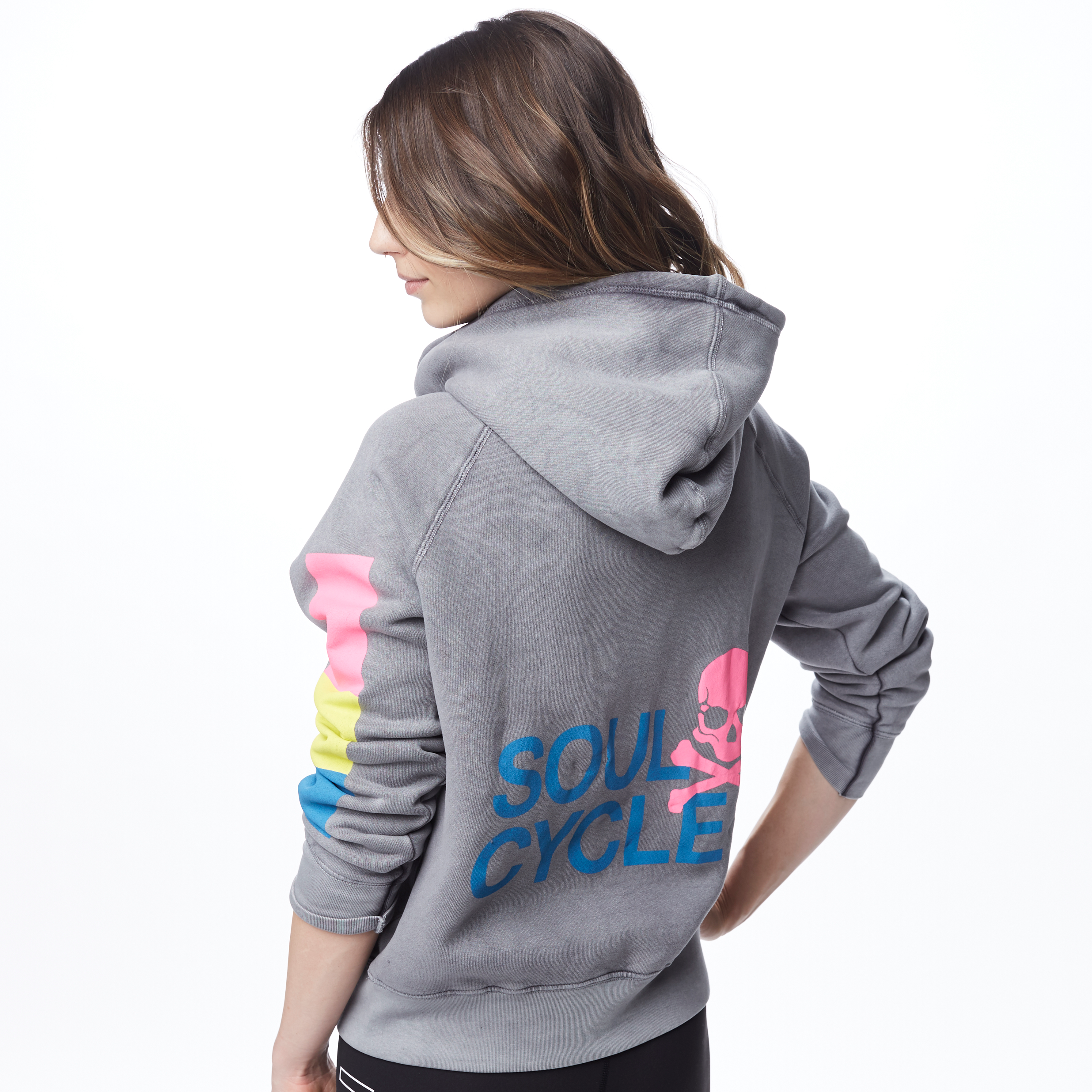 grey and neon hoodie